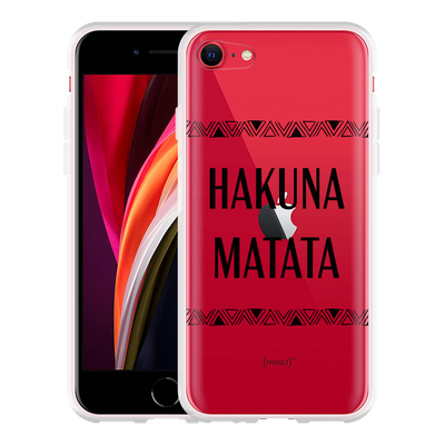Cazy Hoesje geschikt voor iPhone SE 2020 - Hakuna Matata black