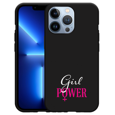 Cazy Hoesje Zwart geschikt voor iPhone 13 Pro - Girl Power