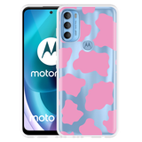 Hoesje geschikt voor Motorola Moto G71 - Roze Koeienvlekken