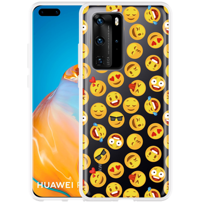 Cazy Hoesje geschikt voor Huawei P40 Pro - Emoji