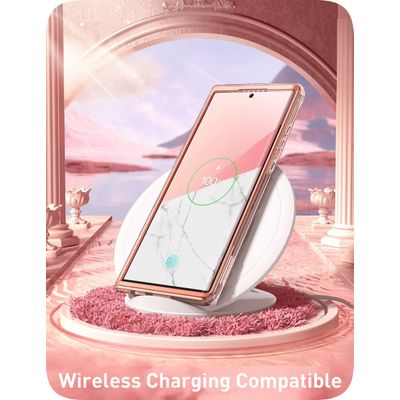 Samsung Galaxy S23 Ultra Hoesje - Supcase Cosmo Case - Roze Marmer