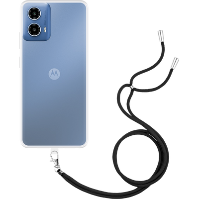 Just in Case Motorola Moto G34 - Soft TPU Case with Necklace Strap - Clear