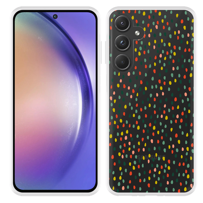 Cazy Hoesje geschikt voor Samsung Galaxy A55 Happy Dots