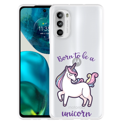 Cazy Hoesje geschikt voor Motorola Moto G52 - Born to be a Unicorn