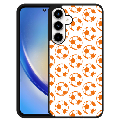 Cazy Hardcase Hoesje geschikt voor Samsung Galaxy A35 Orange Soccer Balls