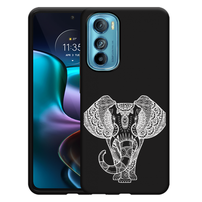 Cazy Hoesje Zwart geschikt voor Motorola Edge 30 - Mandala Elephant