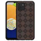 Hoesje Zwart geschikt voor Samsung Galaxy A03 - Geometric Pink Lines