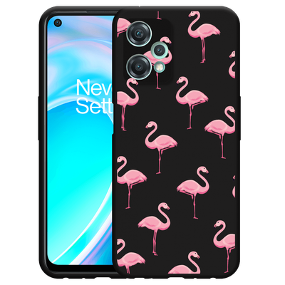 Cazy Hoesje Zwart geschikt voor OnePlus Nord CE 2 Lite - Flamingo