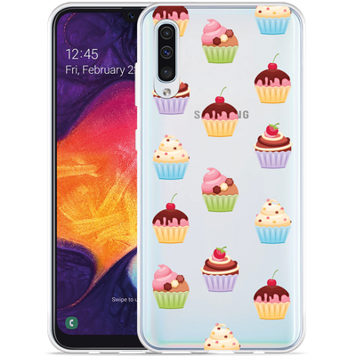 Cazy Hoesje geschikt voor Samsung Galaxy A50 - Cupcakes