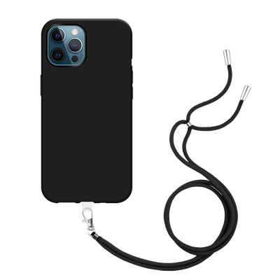 Cazy TPU Hoesje met Koord geschikt voor iPhone 12 Pro Max - Zwart