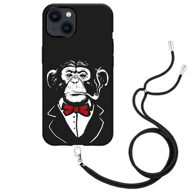 Cazy Hoesje met Koord Zwart geschikt voor iPhone 13 - Smoking Chimp