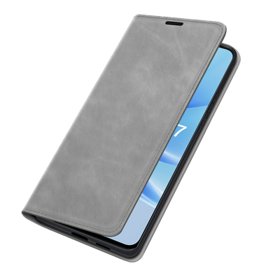 Cazy Wallet Magnetic Hoesje geschikt voor Oppo A17 - Grijs
