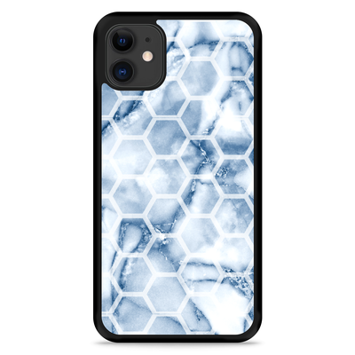 Cazy Hardcase hoesje geschikt voor iPhone 11 - Blue Marble Hexagon