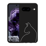 Hoesje Zwart geschikt voor Google Pixel 8 Kattencontour II