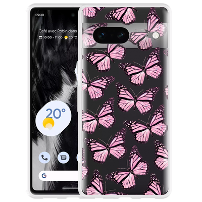 Cazy Hoesje geschikt voor Google Pixel 7 - Roze Vlinders