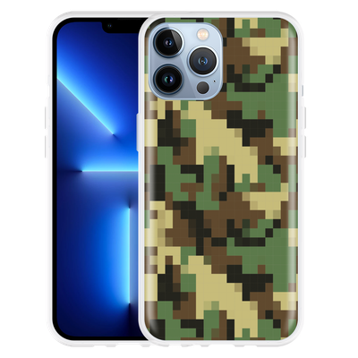 Cazy Hoesje geschikt voor iPhone 13 Pro Max - Pixel Camouflage