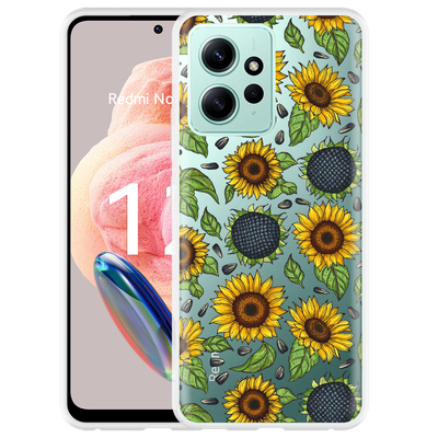 Cazy Hoesje geschikt voor Xiaomi Redmi Note 12 4G Sunflowers