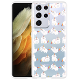 Hoesje geschikt voor Samsung Galaxy S21 Ultra - Unicorn Cat
