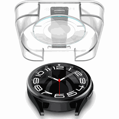 Spigen Glass Protector Geschikt Voor Samsung Galaxy Watch6 47mm - Inclusief Montage Frame EZ FIT - Kras En Stoot Bestendig -  Perfecte Pasvorm - 2-pack