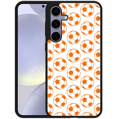 Cazy Hardcase Hoesje geschikt voor Samsung Galaxy S24+ Orange Soccer Balls