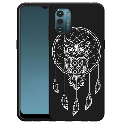 Cazy Hoesje Zwart geschikt voor Nokia G11/G21 - Dream Owl Mandala