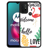 Hardcase hoesje geschikt voor Motorola Moto G10 - Tropical Flamingo