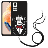 Hoesje met koord Zwart geschikt voor Xiaomi Redmi Note 12 Pro 4G Smoking Chimp