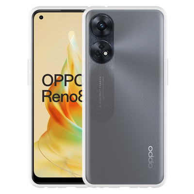Cazy Soft TPU Hoesje + Tempered Glass Protector geschikt voor Oppo Reno8 T 4G - Transparant