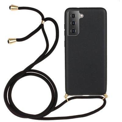 Cazy TPU Hoesje met Koord geschikt voor Samsung Galaxy S21 Plus - Zwart