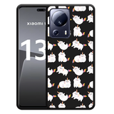 Hoesje Zwart geschikt voor Xiaomi 13 Lite Unicorn Cat