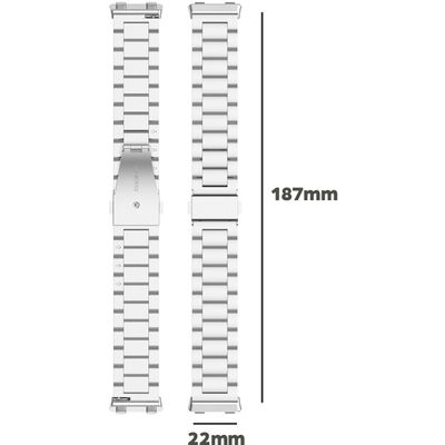Cazy Oppo Watch 2 46mm Bandje - Metalen Watchband - Zilver