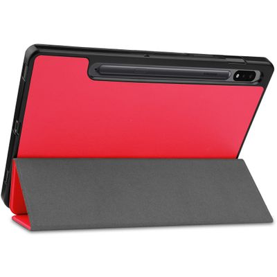 Cazy TriFold Hoes met Penhouder geschikt voor Samsung Galaxy Tab S8+ - Rood
