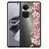 Hoesje Zwart geschikt voor Oppo Reno10 Pro 5G Flower Branch