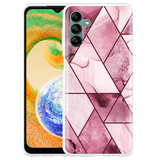Hoesje geschikt voor Samsung Galaxy A04s - Roze Marmer Mix