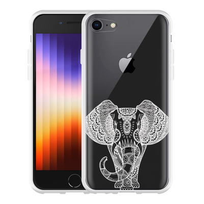 Cazy Hoesje geschikt voor iPhone SE 2022 - Mandala Elephant