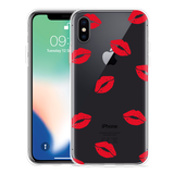 Hoesje geschikt voor iPhone X - Red Kisses