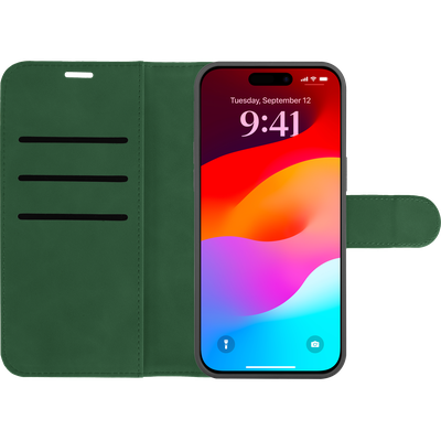 Cazy Uitneembaar Wallet Hoesje voor iPhone 15 - Magfit 2-in-1 Hoesje met Pasvakjes - Groen