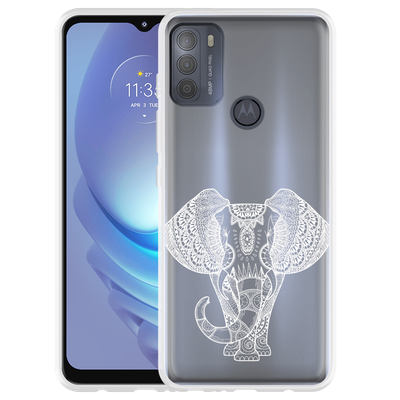 Cazy Hoesje geschikt voor Motorola Moto G50 - Mandala Elephant