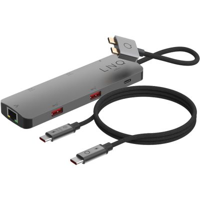 LINQ Connects 7-in-2 D2 Pro MST USB-C Multiport Hub + 2M USB-C PD Kabel