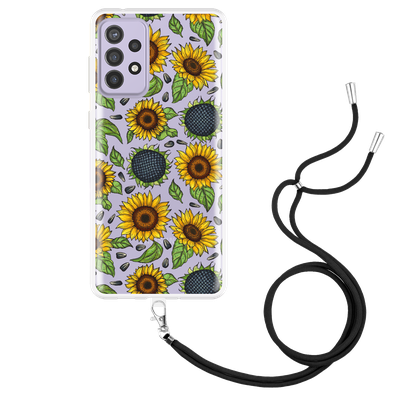 Cazy Hoesje met Koord geschikt voor Samsung Galaxy A73 - Sunflowers