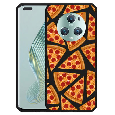 Cazy Hoesje Zwart geschikt voor Honor Magic5 Pro Pizza Party