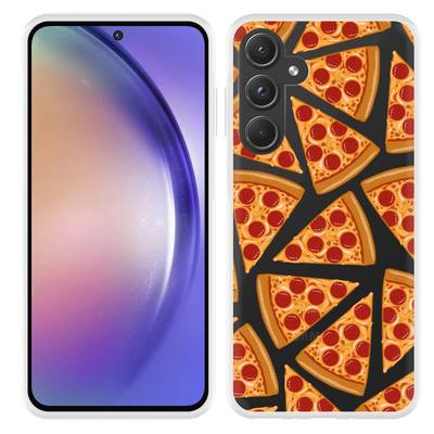 Cazy Hoesje geschikt voor Samsung Galaxy A55 Pizza Party