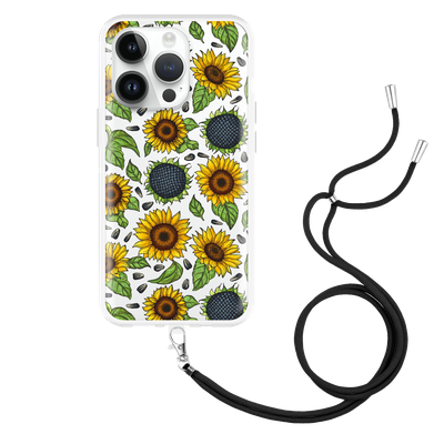 Cazy Hoesje met Koord geschikt voor iPhone 14 Pro - Sunflowers