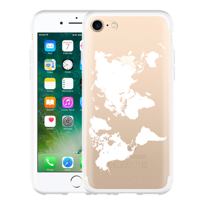 Cazy Hoesje geschikt voor iPhone 7 - World Map