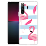 Cazy Hoesje geschikt voor Sony Xperia 10 IV - Flamingo Feathers