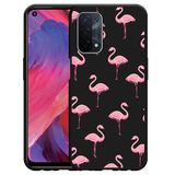 Hoesje Zwart geschikt voor Oppo A74 5G - Flamingo