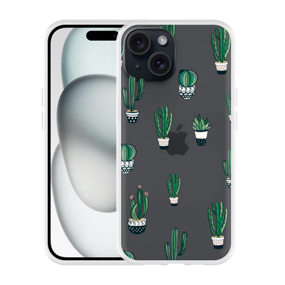 Cazy Hoesje geschikt voor iPhone 15 Green Cactus