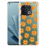 Cazy Hoesje geschikt voor OnePlus 10 Pro - Oranje Bloemen