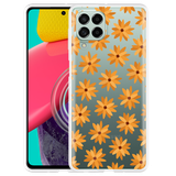 Hoesje geschikt voor Samsung Galaxy M53 - Oranje Bloemen